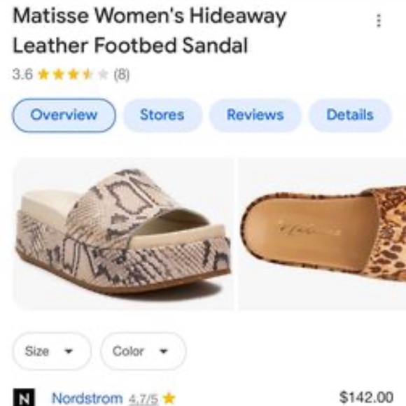 Matisse Womens Hideaway Leather Sandal, snake skin, BNIB, perfect condition - Picture 2 of 3